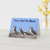 Atlantic Puffins Kaart (Gele Bloem)