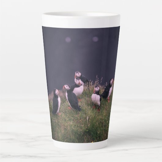 Atlantic Puffins Latte Mok (Voorkant)