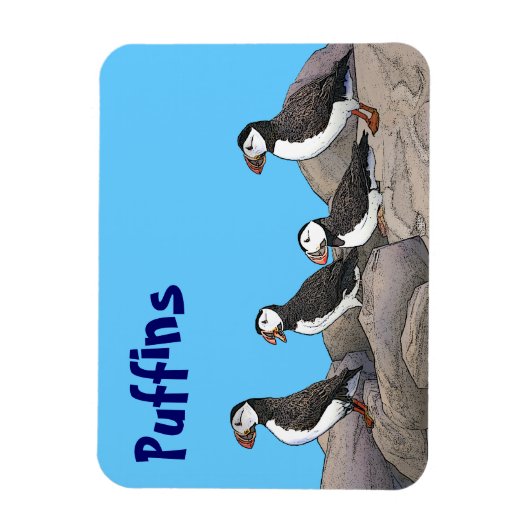 Atlantic Puffins Magneet (Verticaal)
