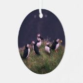 Atlantic Puffins Metalen Ornament (Voorkant links)