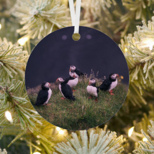 Atlantic Puffins Metalen Ornament