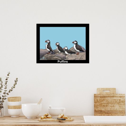 Atlantic Puffins Poster (Keuken)