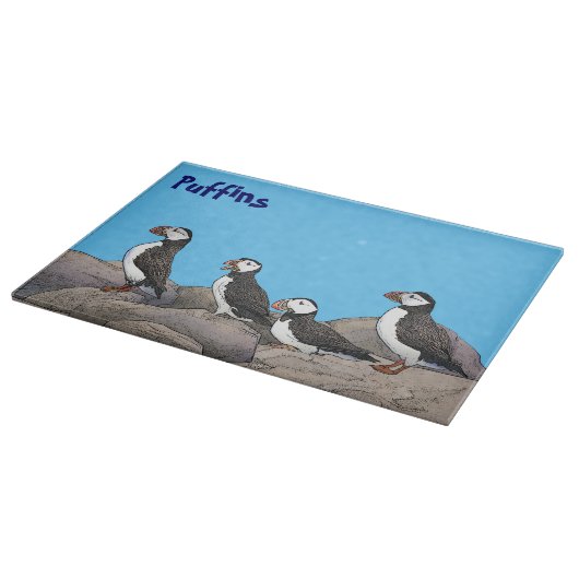 Atlantic Puffins Snijplank (Hoek)