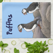Atlantic Puffins Theedoek (Gevouwen)