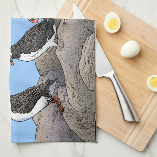 Atlantic Puffins Theedoek (Quarter Fold)