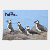 Atlantic Puffins Theedoek (Horizontaal)
