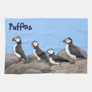 Atlantic Puffins Theedoek