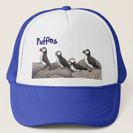 Atlantic Puffins Trucker Pet (Voorkant)