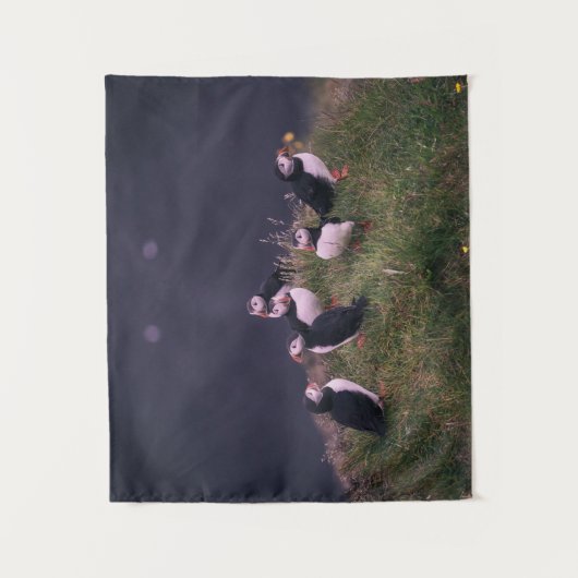 Atlantic Puffins Wandkleed (Voorkant)