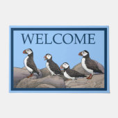 Atlantic Puffins - Welkom Deurmat (Voorkant)