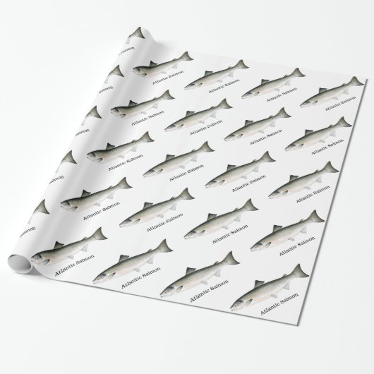 Atlantic Salmon Fishtern Pattern Cadeaupapier (Uitgerold)