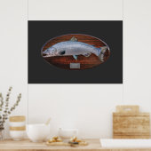 Atlantic Salmon Trophy Display Plaque Poster (Keuken)