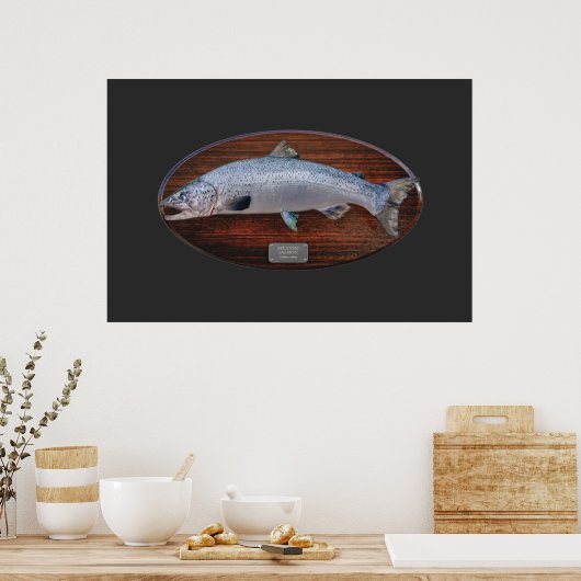 Atlantic Salmon Trophy Display Plaque Poster (Keuken)