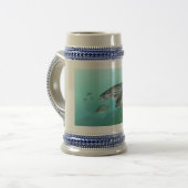 Atlantic Stribass Fish Morone Saxatilis Bierpul (Voorkant links)