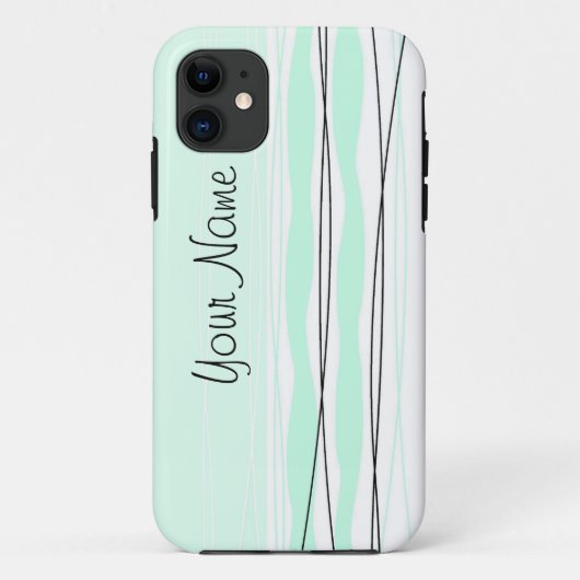 Atlantic Stripe 'naam' Verticale iPhone case (Achterkant)