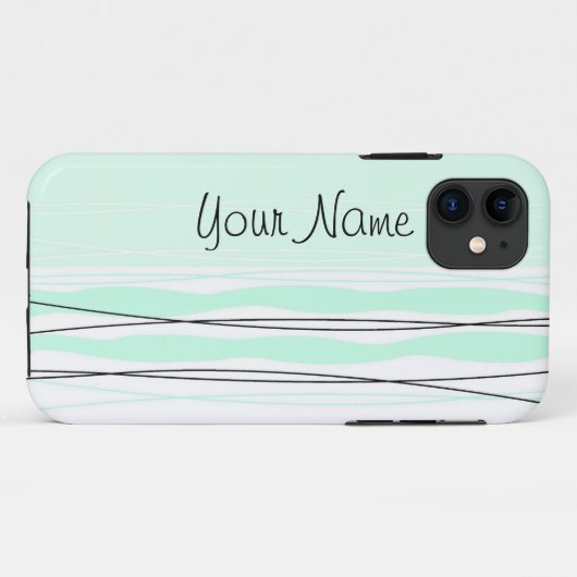 Atlantic Stripe 'naam' Verticale iPhone case (Achterkant (horizontaal))