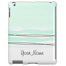 Atlantic Stripe Name Horizontal iPad case