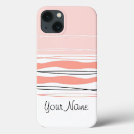 Atlantic Stripe Pink Name horizontal iPad case