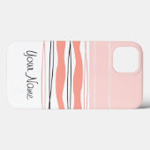 Atlantic Stripe Pink Name horizontal iPad case (Achterkant (horizontaal))