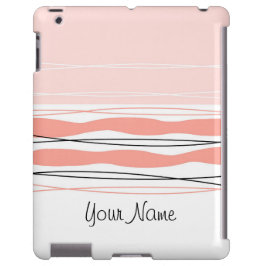 Atlantic Stripe Pink Name horizontal iPad case