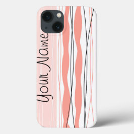 Atlantic Stripe Pink Name Vertical iPad Mini hoesj iPhone 13 Hoesje