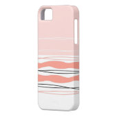 Atlantic Stripe Roze horizontale iPhone hoesje (Achterkant Links)