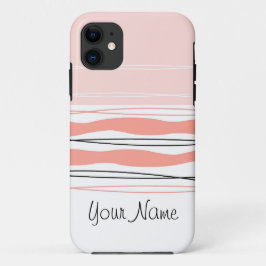 Atlantic Stripe Roze Naam horizontale iPhone case