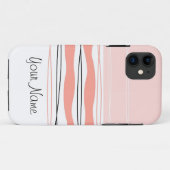 Atlantic Stripe Roze Naam horizontale iPhone case (Achterkant (horizontaal))