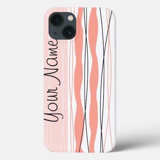 Atlantic Stripe Roze Naam Verticale iPad-draagtas Case-Mate iPhone Case (Achterkant)