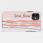 Atlantic Stripe Roze Naam Verticale iPhone hoes (Achterkant (horizontaal))