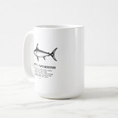 Atlantic Swordfish Scientific Illustration Koffiemok (Voorkant links)