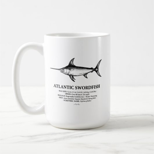 Atlantic Swordfish Scientific Illustration Koffiemok (Links)