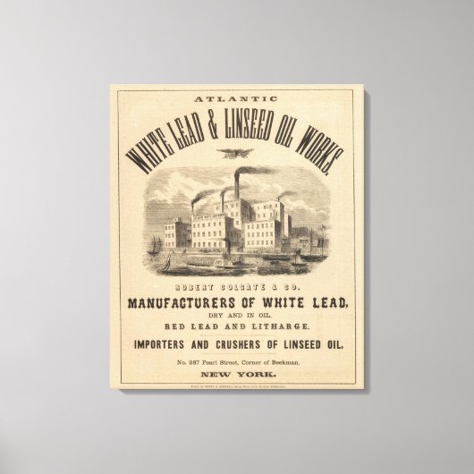Atlantic White Lead en Linseed Oil Works Canvas Afdruk (Voorkant)