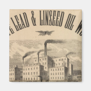 Atlantic White Lead en Linseed Oil Works Magneet