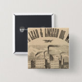 Atlantic White Lead en Linseed Oil Works Vierkante Button 5,1 Cm (Voorkant /achterkant)