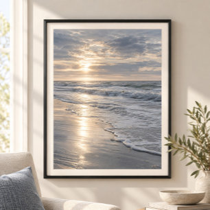 Atlantic Zilveren Ochtend Kunstprint Poster