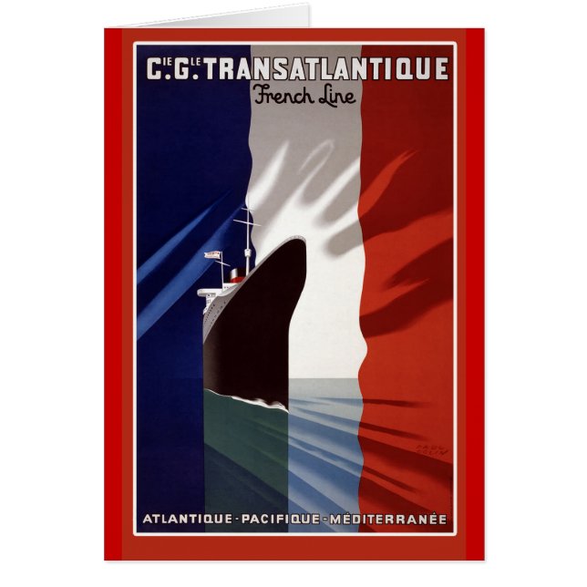 Atlantique French Cruise Line Retro Poster (Voorkant)