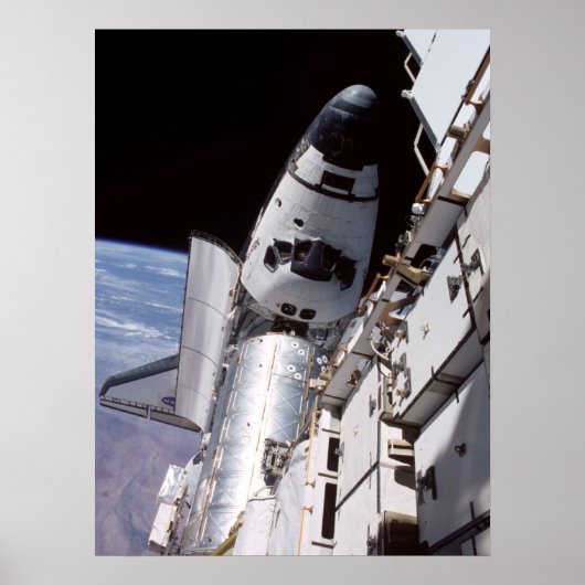 Atlantis aangesloten bij International Space Stati Poster (Voorkant)