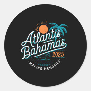 Atlantis Bahama's 2025 Familiereis Vrienden Groep Ronde Sticker
