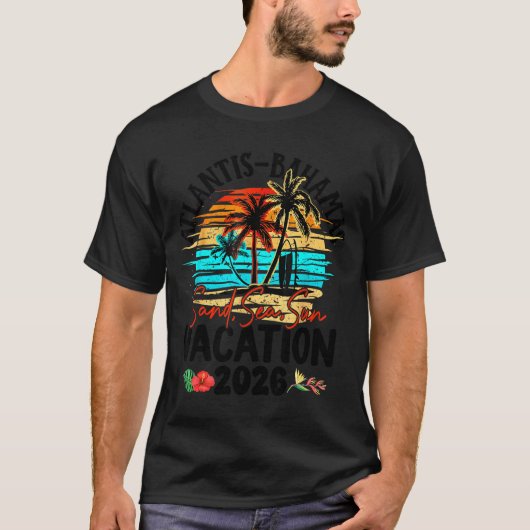 Atlantis Bahamas 2026 Vacation Beach Matching Fami T-shirt (Voorkant)