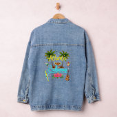 Atlantis Bahamas Beach Summer Palm Surf Sun Set Pa Denim Jacket (Hangar)