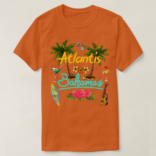 Atlantis Bahamas Beach Summer Palm T-shirt (Design voorkant)
