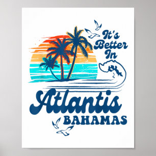 Atlantis Bahamas Beach zomervakantie  jaren '80 Poster