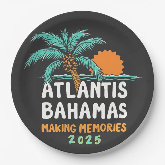 Atlantis Bahama's maken herinneringen 2025 Papieren Bordje (Voorkant)
