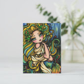 Atlantis City Mermaid Fantasy Art Girl Briefkaart (Staand voorkant)