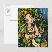 Atlantis City Mermaid Fantasy Art Girl Briefkaart (Voorkant / Achterkant)