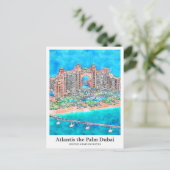 Atlantis de Palm Dubai UAE Travel Waterverf Briefkaart (Staand voorkant)