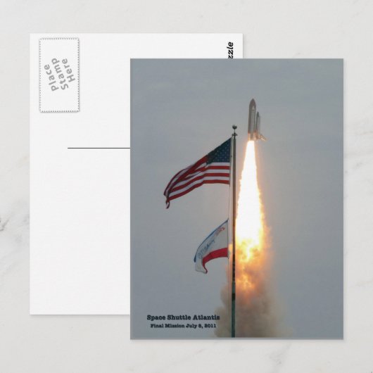 Atlantis Final Liftoff op 8 juli 2011 Briefkaart (Voorkant / Achterkant)