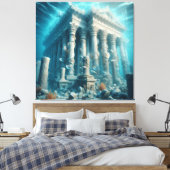 Atlantis geïnspireerde kunst canvas afdruk (Insitu (Slaapkamer))