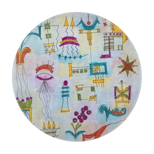 Atlantis-Hand Gepilleerde Moderne Kunst van de Wat Snijplank (Voorkant)